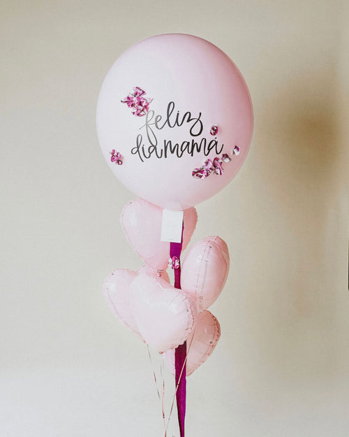 Orchid Giant Latex Balloon + Small Hearts Bouquet Abre La Puerta