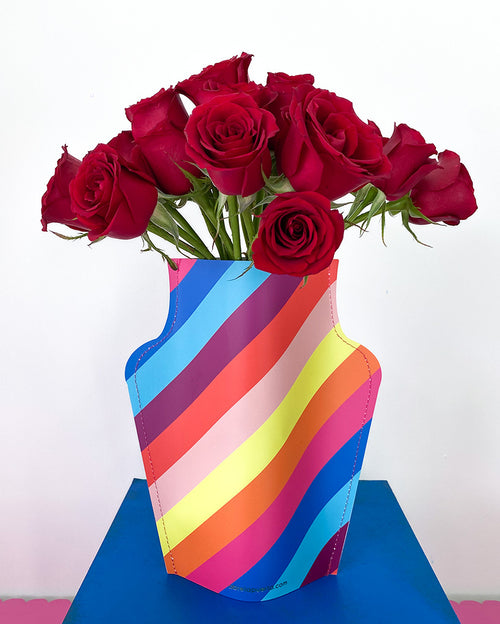 24 Rosas en florero Happydays by abrelapuerta ® Abre La Puerta