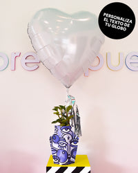 Corazón Gigante + Peperomia, en florero Kiki on the internet Abre La Puerta