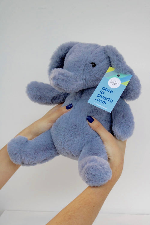 Peluche Elefante Azul Abre La Puerta