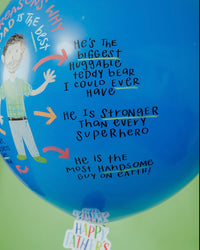 Bouquet Best Dad Balloon + Blue Latex + Green Orbz Abre La Puerta