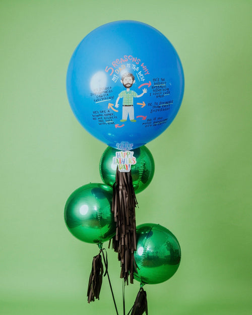 Bouquet Best Dad Balloon + Green Orbz Abre La Puerta