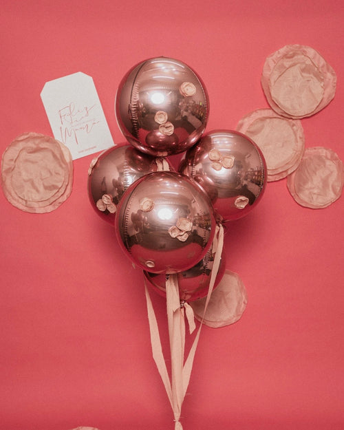 Bouquet 5 Orbz Rosegold - Mamá Un Amor Sin Manual Abre La Puerta