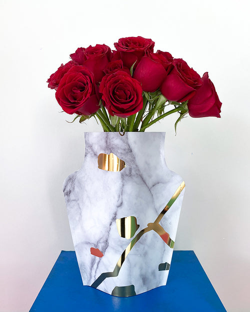 24 Rosas en florero Marble by abrelapuerta ® Abre La Puerta