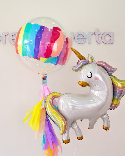 Abre La Puerta Burbuja Rainbow + Unicornio Pastel