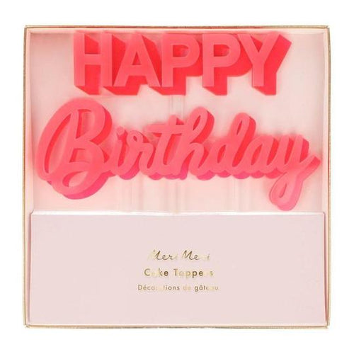 Cake Topper Rosa Happy Birthday Abre La Puerta