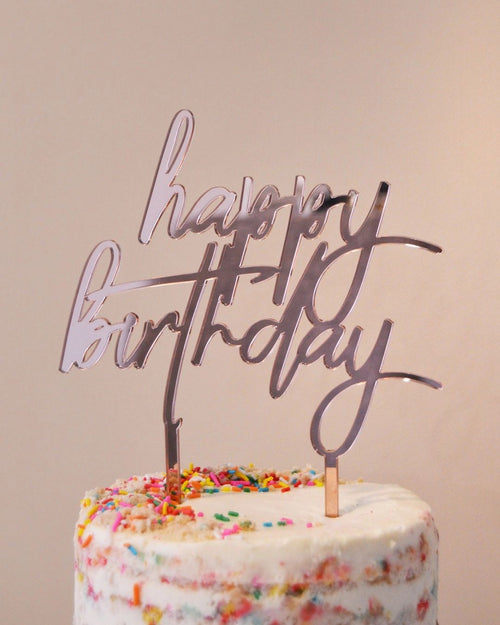 Cake Topper Rose Gold Happy Birthday Abre La Puerta